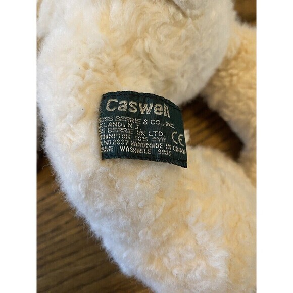 Russ Berrie Caswell Teddy Bear Plush 13" Cream Color Stuffed Animal - Picture 8 of 12